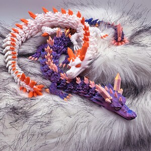 Drago di cristallo - multicolore - flessibile articolato - giocattolo antistress - regalo stampato in 3D per gli amanti dei draghi - giocattolo sensoriale Tiktok - personalizzato