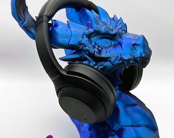 Headphone Stand - Dragon Sculpture for Desk Decor - Fantasy Gamer Gift, Dungeons and Dragons, TTRPG Accessory