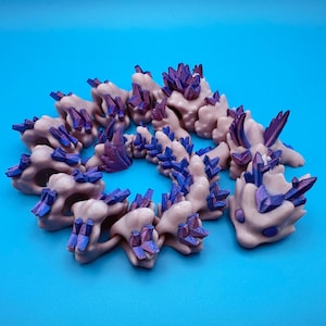 Colorful Akari Dragon Articulated Flexi Toy: Unique 3D Printed Gift for Dragon Lovers