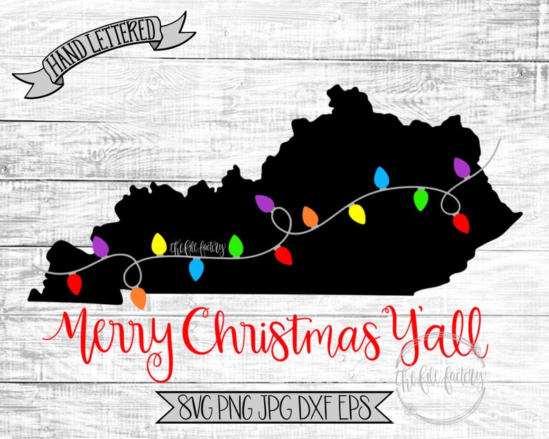 Merry Christmas Y'all Kentucky Christmas Lights SVG / | Etsy
