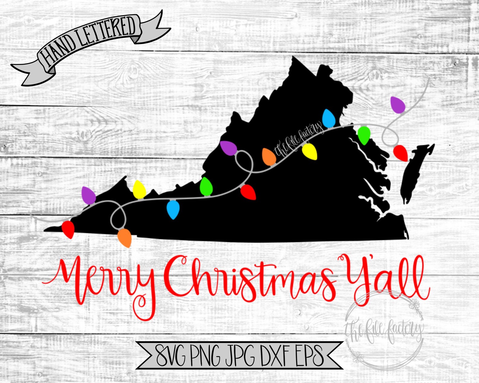 Merry Christmas Y'all Virginia Christmas Lights SVG / Etsy