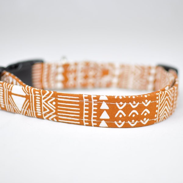 Moab-aztec dog collar and/or leash, boy girl collar and leash, african print dog collar, orange dog leash, rustic dog leash, red dog collar