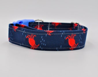 Oh Crabs-Summer fashion dog collar, Fashion dog collar, blue dog collar, boy dog collar, crab dog collar, lobster dog collar