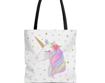 Unicorn Gifts, Unicorn Bags, Unicorn Totes, Unicorn Tote Bags, Bags With Unicorns, Gift For Her, Kids Totes, Kids Book Bags, Childrens Bags