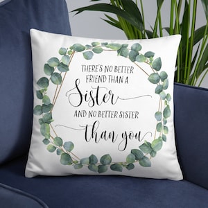 Lofaris Sister Themed Throw Pillow Cover 18x18 Inch - Alpaca Floral Design Inspirational Gift For Sister, Home Decor - View #8
