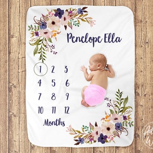 Baby girl month blanket outlet