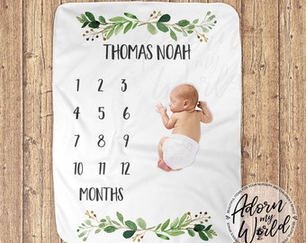 baby boy milestone blanket