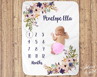 Baby Milestone Blanket, Milestone Blanket, Baby Month Blanket, Baby Girl Blanket, Milestone Blanket Girl, Monthly Baby Blanket, Baby Gifts