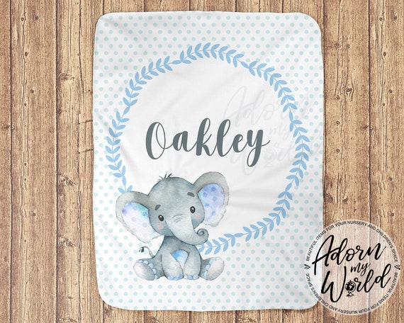 Personalized Baby Blanket Custom Baby Blanket Personalized Minky Baby Blanket Elephant Baby Blanket