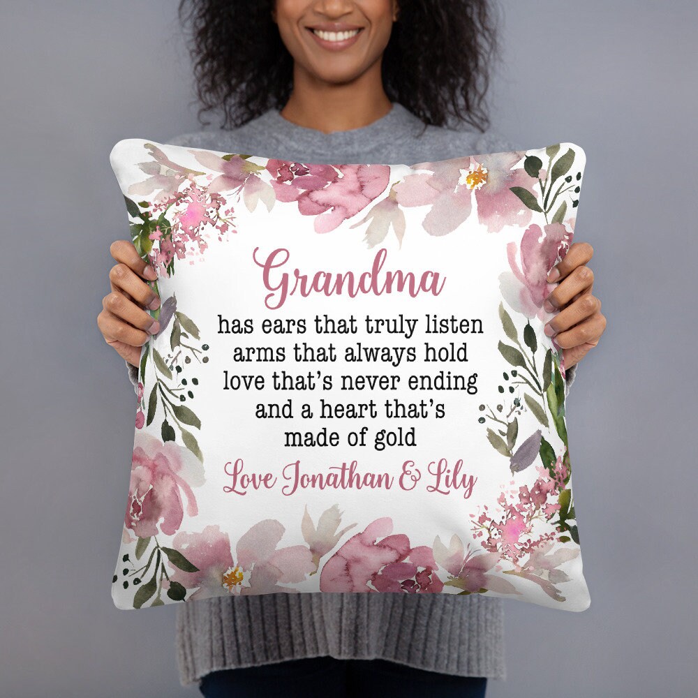 Gift for Grandma Personalized Grandma Throw Pillow Christmas pic