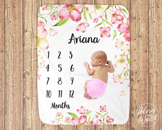 etsy baby month blanket