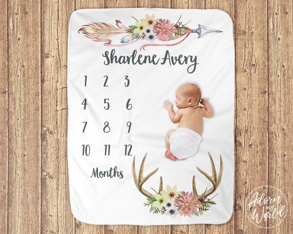 etsy baby milestone blanket