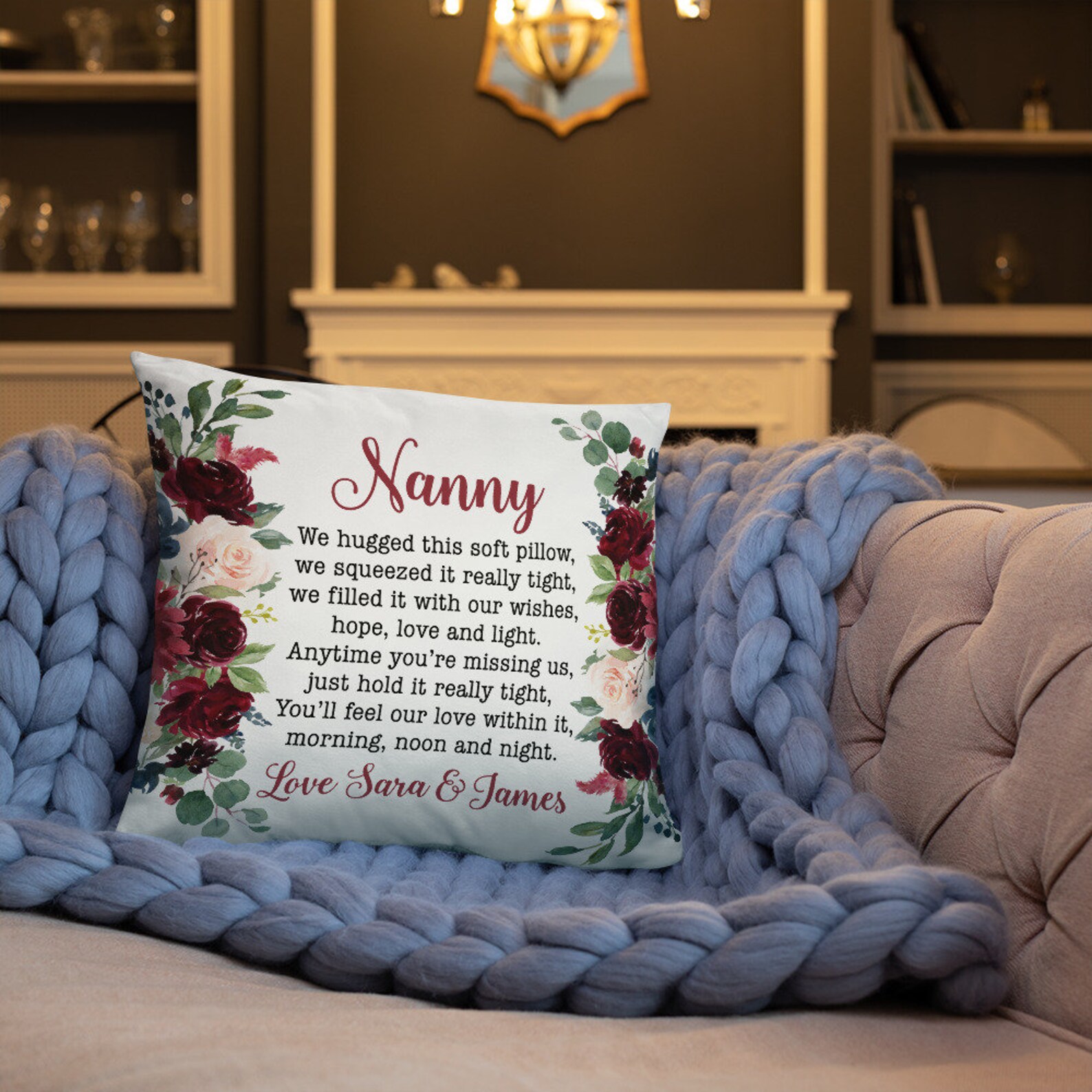 Personalized Gift For Nanny Nanny Christmas Gift Nanny Throw Etsy