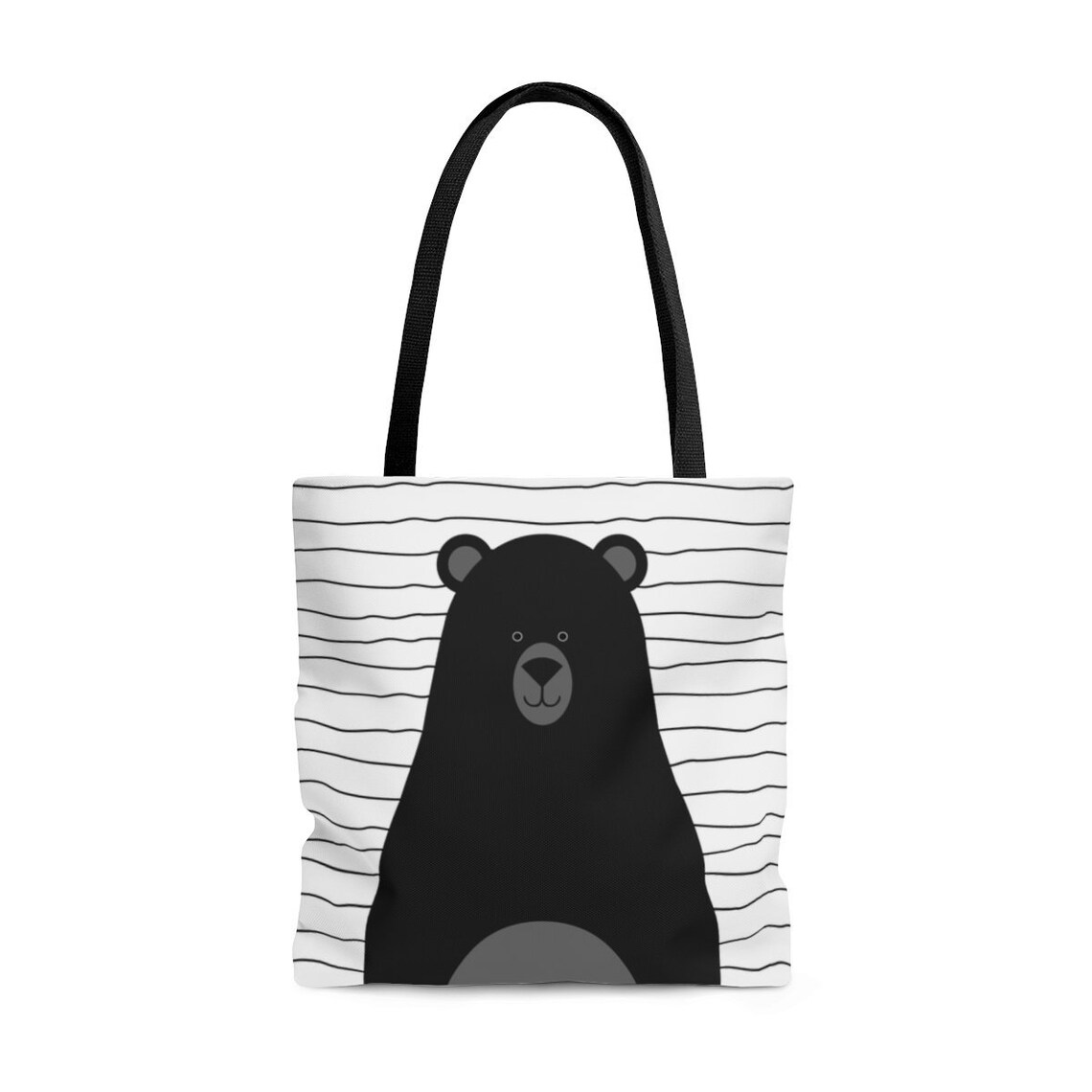 Black Bear Tote Bag Black Bear Bag Cute Bear Bag Black Bear Etsy