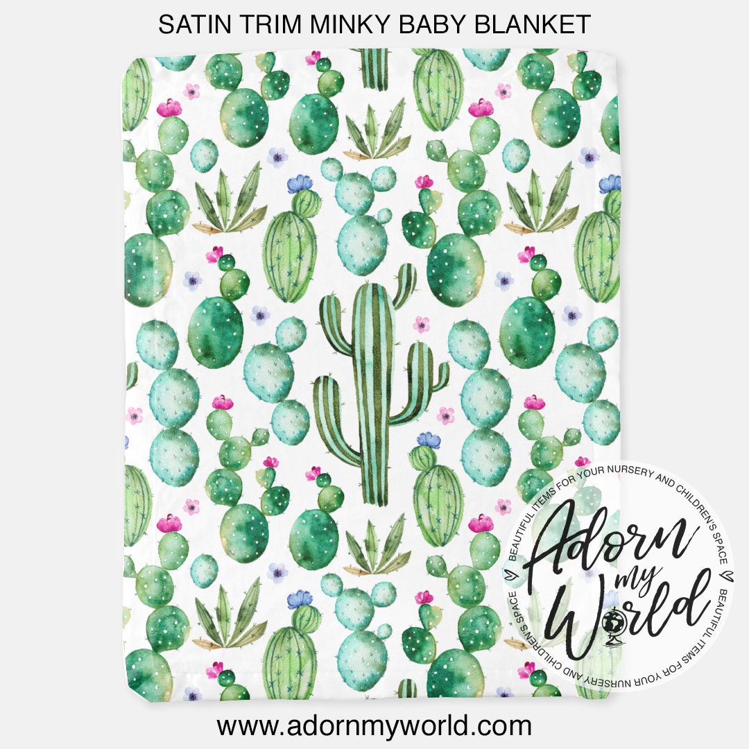 CACTUS BABY BLANKET, Minky Blanket, Fleece, Cacti Baby Blanket, Cactus