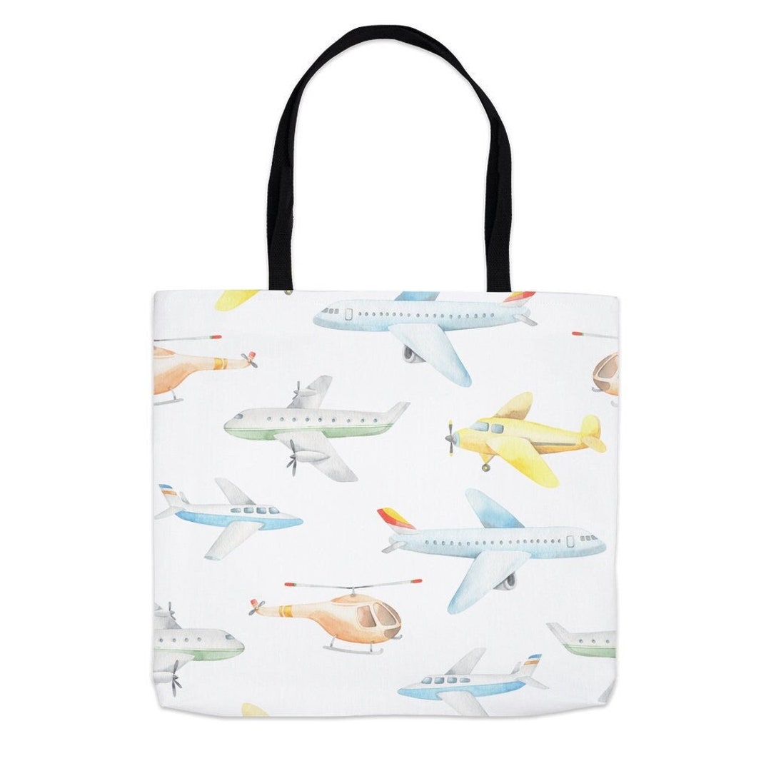 Airplanes Tote Bag, Kid's Tote Bag, Aeroplane Book Bag, Preschool Bag