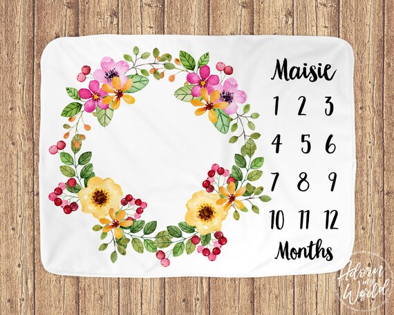 month blanket for baby girl