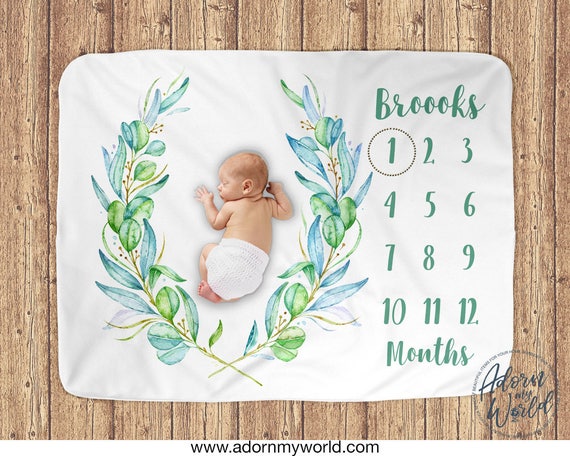 baby boy month blanket