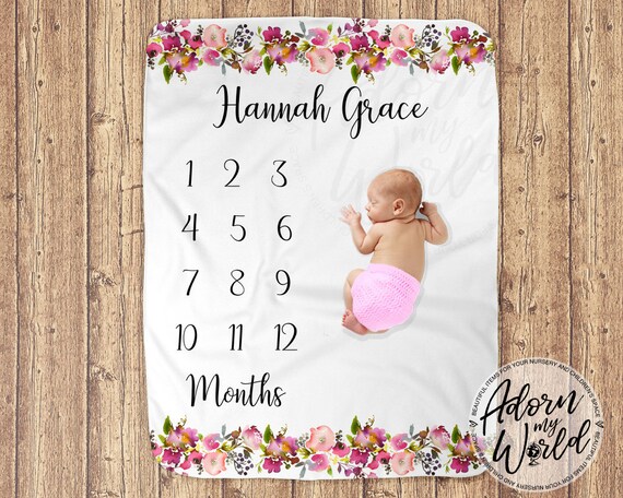 baby girl month blanket