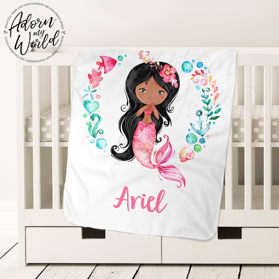 Personalized mermaid 2025 baby blanket