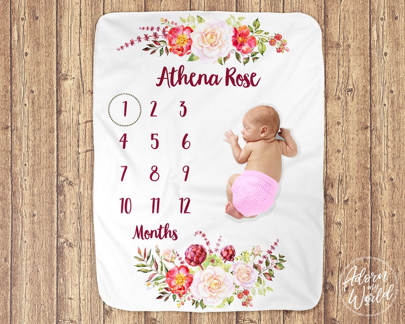 baby girl month blanket