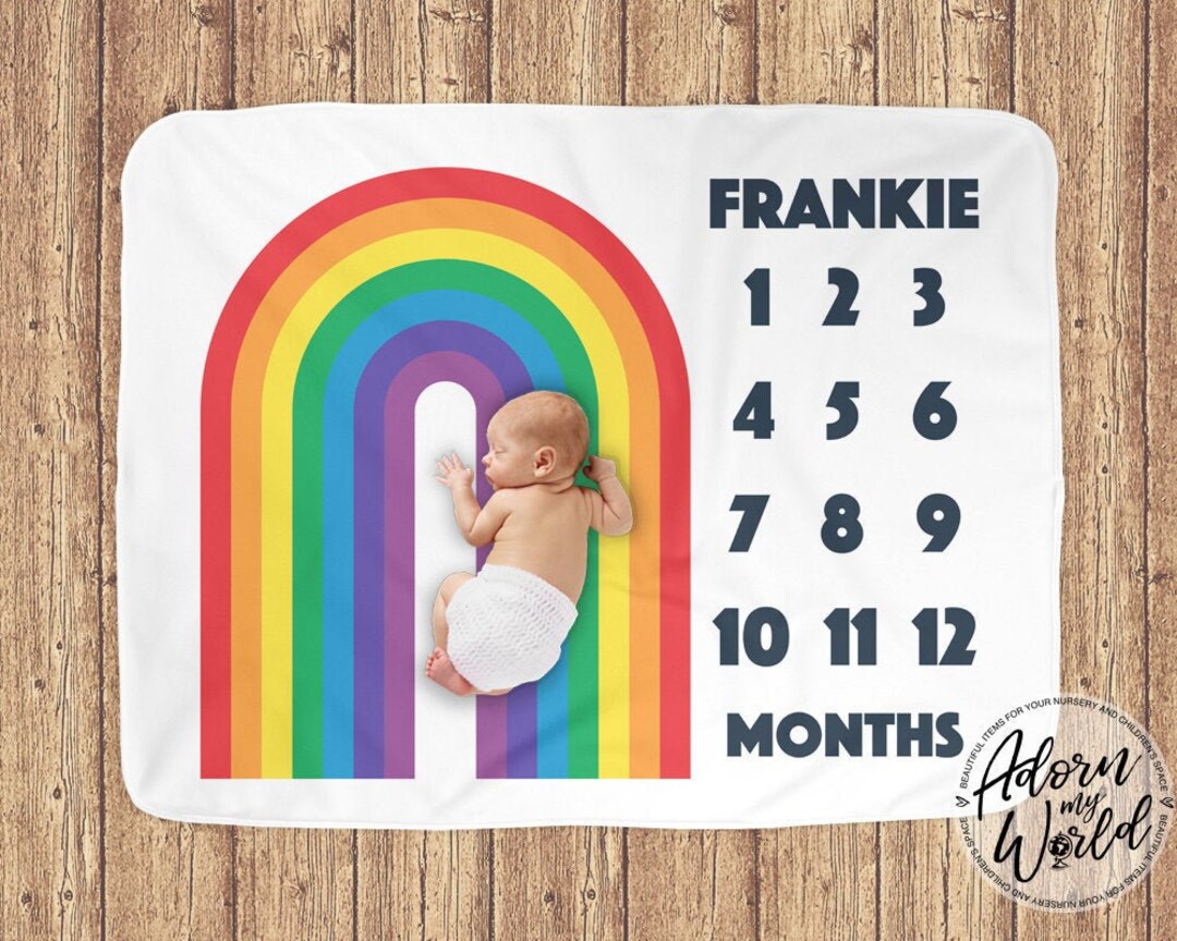 Milestone Blanket Rainbow Rainbow Monthly Milestone Rainbow Etsy UK
