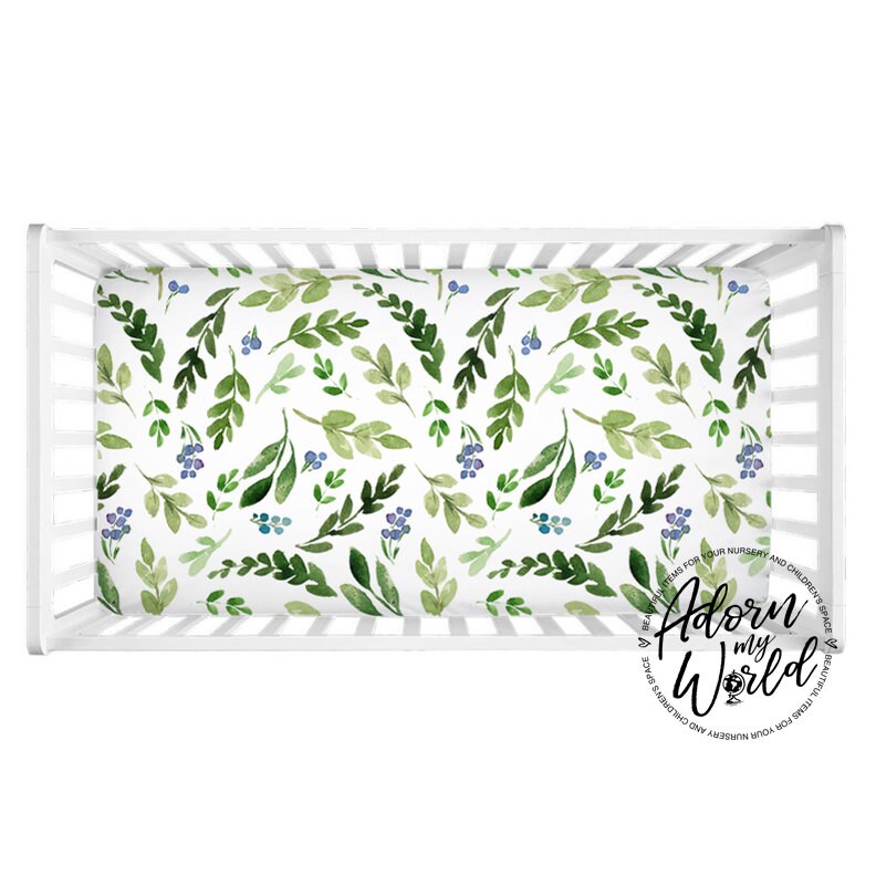 Green leaf top crib sheet