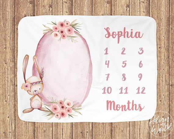 custom monthly baby blanket