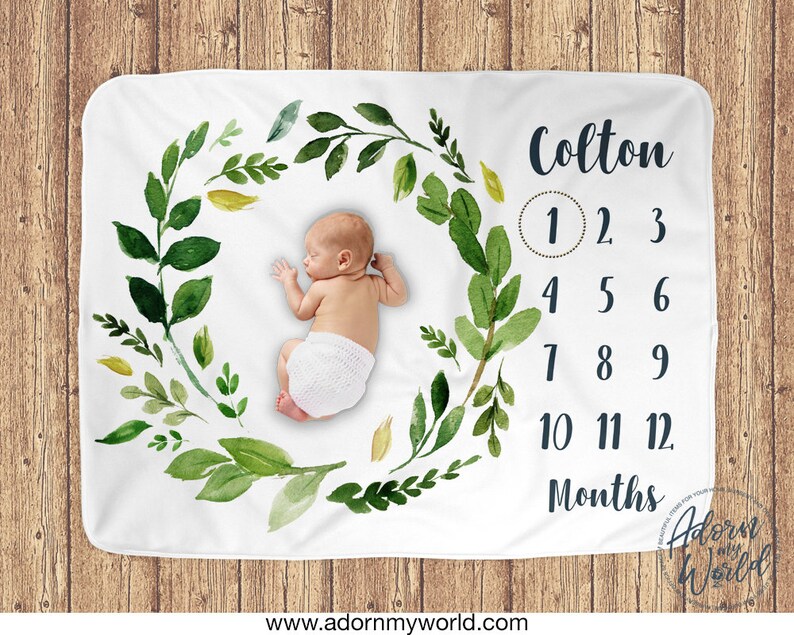 Month Blanket Boy Milestone Blanket Boy Monthly Blanket Baby Etsy