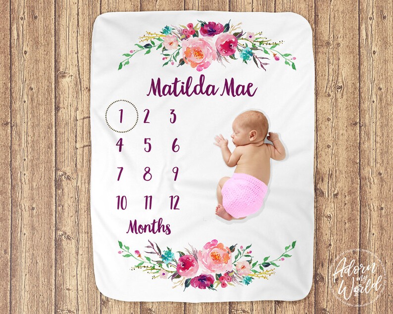 Monthly Baby Blanket Baby Month Blanket Baby Gifts Baby Etsy