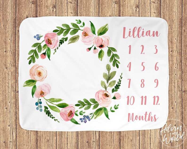 Personalized New Baby Gift Custom Made Floral Milestone Etsy UK