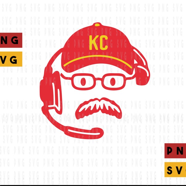Kansas City Football Chiefs Andy Reid SVG and PNG files for Printing, Cutting, Cricut