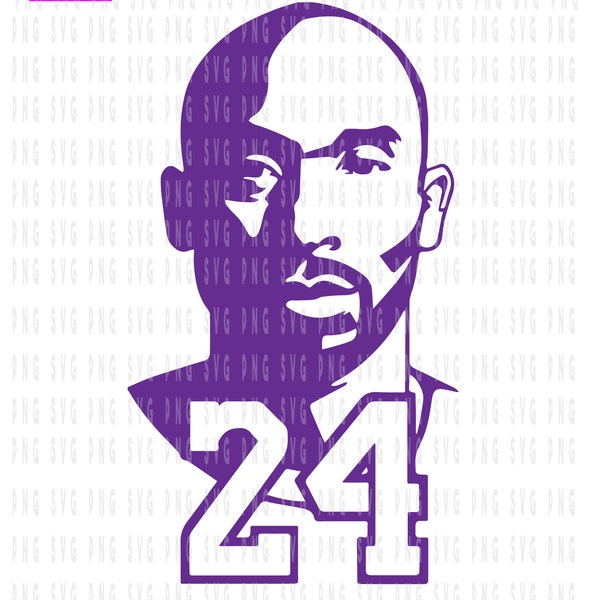 Kobe Bryant #24 Los Angeles Lakers Digital Files SVG PNG for Cricut Printing and Cutting T Shirts