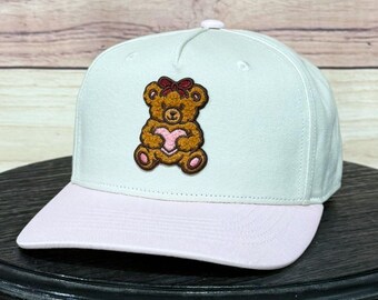 Beary Loved Chenille Patch, Heat Applied Patch on Trucker Hat, Valentine's Gift, Galentine's Day