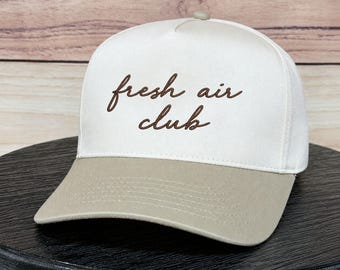 Fresh Air Club Hat | Nature Lover Embroidered Baseball Cap | Outdoor Adventure Hat | Gift for Hikers