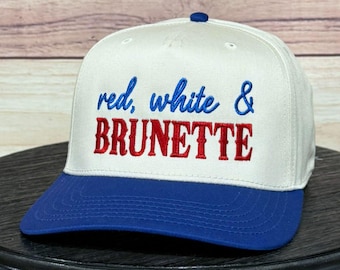 Red White and Brunette | Patriotic, Summer, 4th of July Trucker Hat