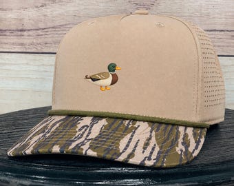 Mallard Duck Hat, Tiny Mallard Embroidered Hat, Women's Outdoor Baseball Cap, Waterfowl Gift, Nature Lover Hat