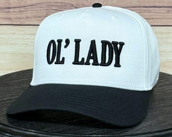 Ol' Lady 3D Puff Embroidery Trucker Hat, Funny Otto Cap, Mom