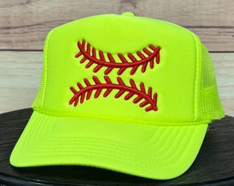 Softball Baseball Threads 3D Puff Embroidered Hat
