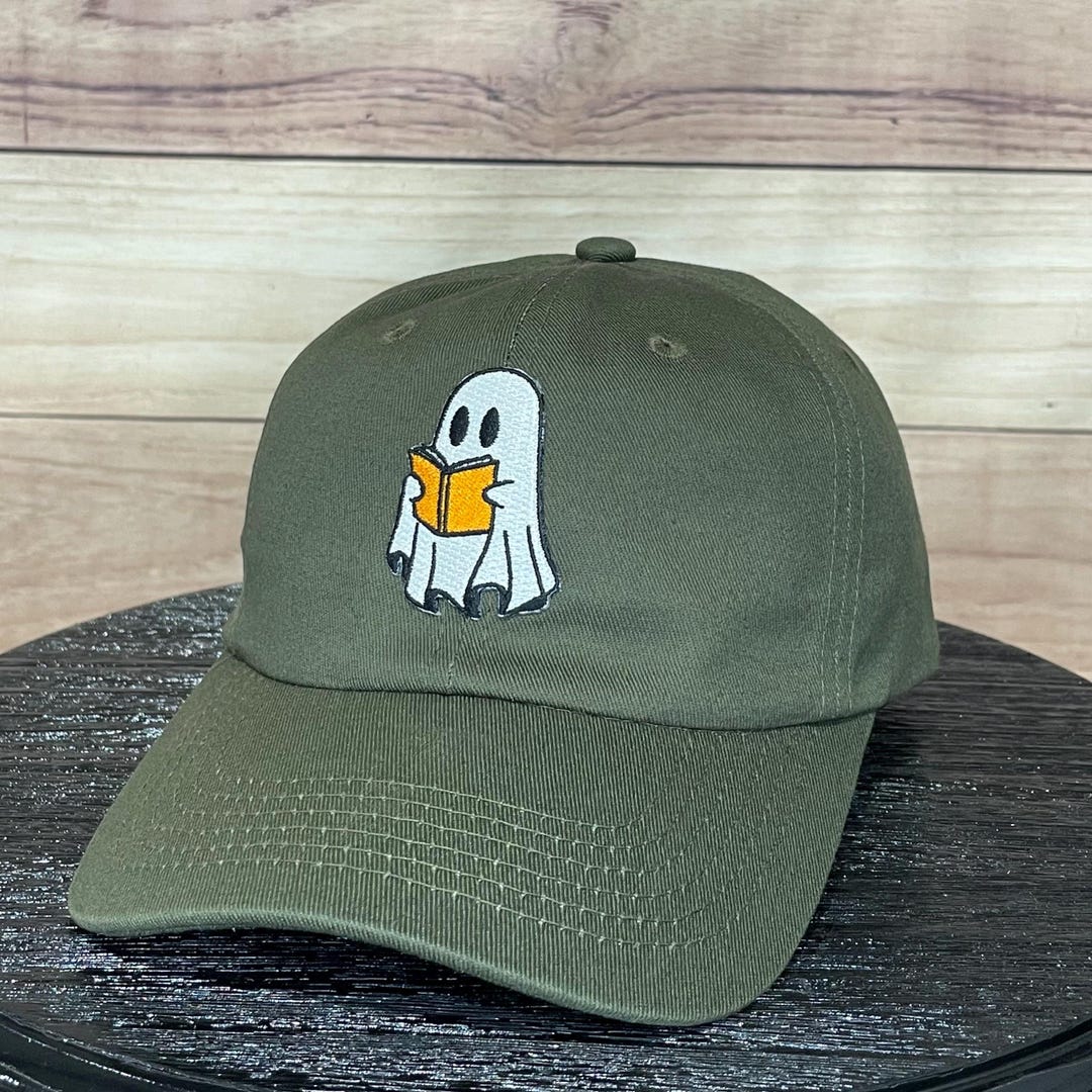Ghost Reading Book Patch Hat – Spooky Embroidered Cap - Etsy