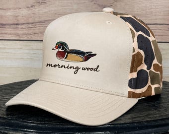 Morning Wood Duck Hat, Funny Duck Hunting Hat, Wood Duck Embroidered Hat, Women's Outdoor Baseball Cap, Waterfowl Gift