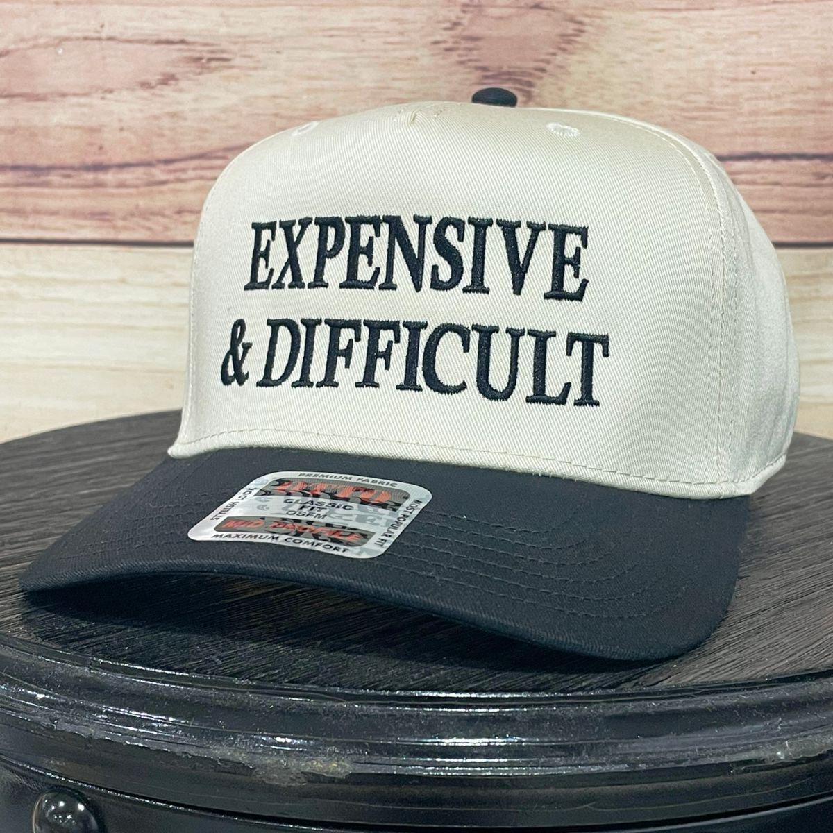 Retro Expensive and Difficult Embroidered Trucker Hat Expensive & Difficult – The Mad Hatter Company main image 2