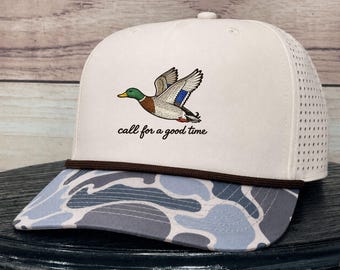 Call for a Good Time Hat, Mallard Duck Hat, Funny Duck Hunting Hat, Women's Embroidered Baseball Cap, Waterfowl Gift
