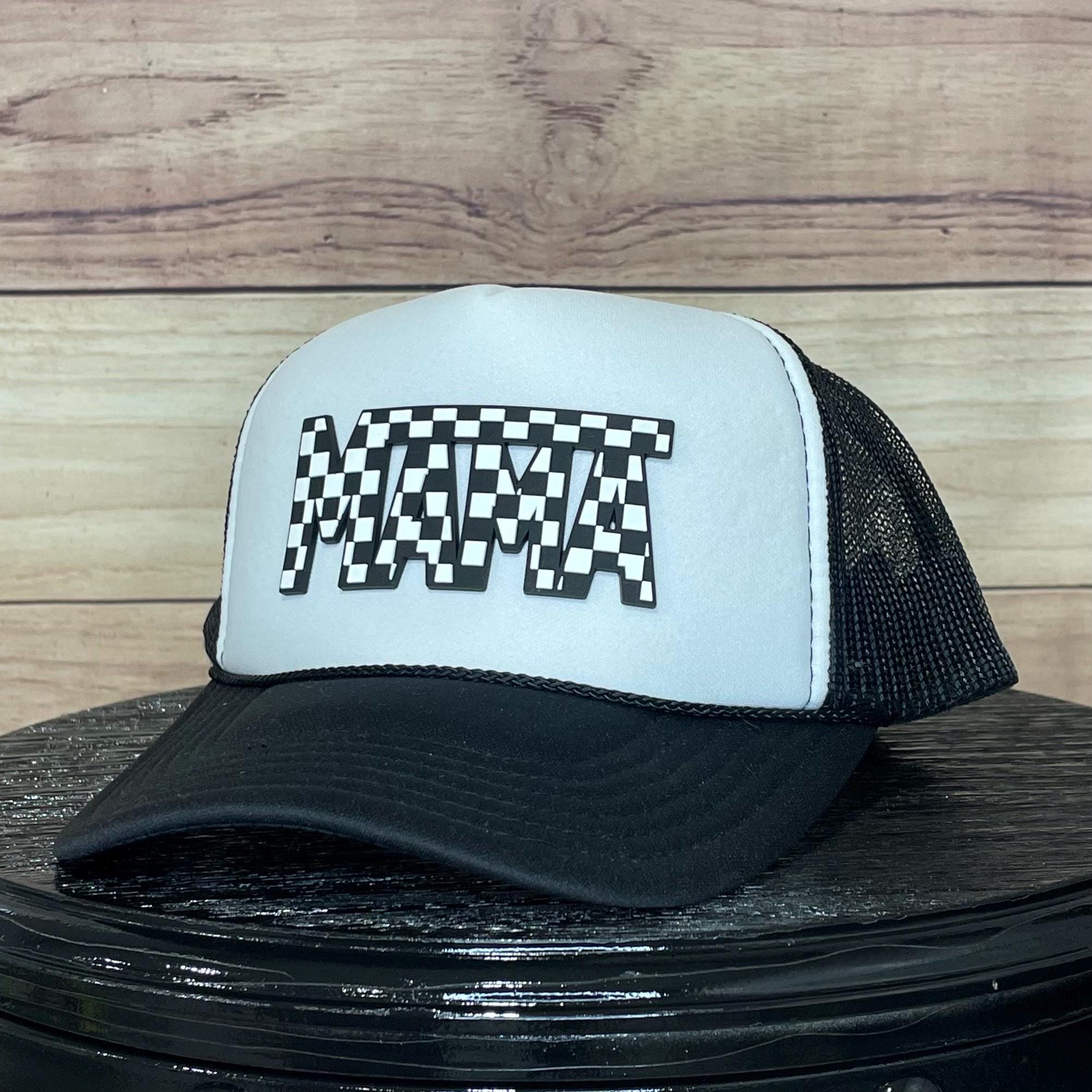 Mama Checkered Patch - Foam Trucker Hat, Otto Cap, Funny 