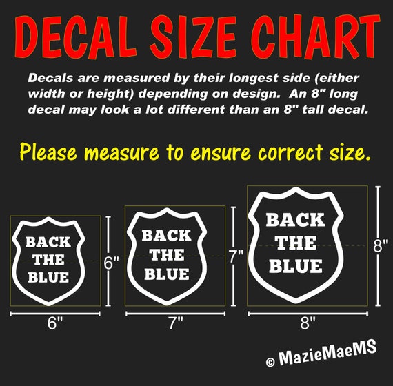 Car Decal Size Chart