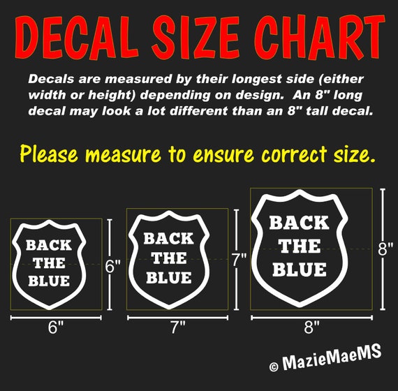 Car Window Decal Size Chart