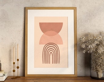 Boho Wall Decor, Terracotta Wall Art, Aesthetic Room Decor, Minimalist Art