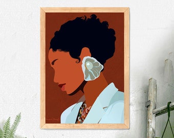 Black Girl Wall Art - Digital Art - PNG - Poster - Black Women Art - African American Art - Wall Art - Black Women - Black Girl Art