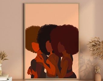 Golden Hour Digital Print, DOWNLOADABLE ART PRINT, Woman Art, Black Girl Art, Woman Printable Art, Boho Woman Art, Woman Bedroom Wall Art