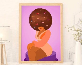 Butterfly Babe Digital Art Print